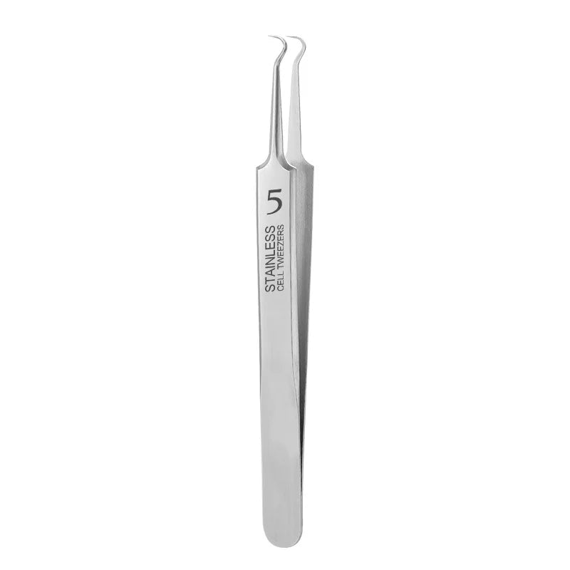 German Ultra-fine No. 5 Cell Pimples Blackhead Clip Tweezers Beauty Salon Special Scraping & Closing Artifact Acne Needle Too