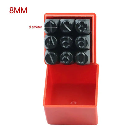 2/2.5/3/4/5/6mm Number Stamp Alloy Steel Stamp Kit With Storage Box Punch Metal Leather Craft DIY Jewelry Gold Silver LOGO St