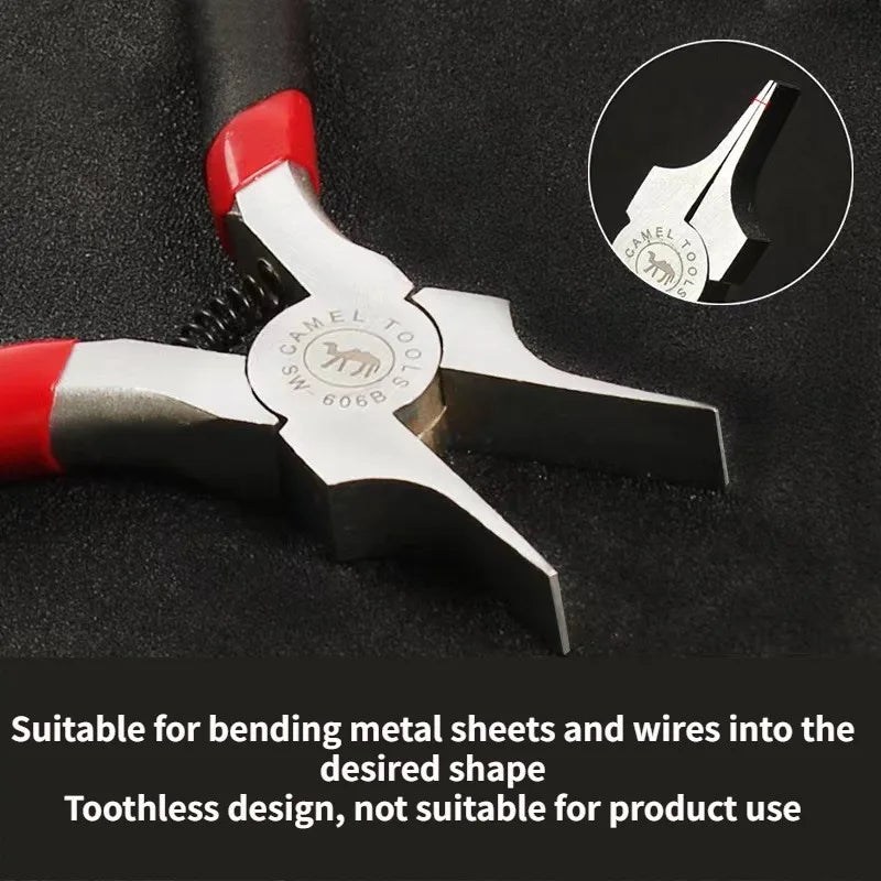 1pc Wide Flat Nose Pliers, Nylon Smooth Nose Pliers, Jewelry Making, Wire Bending, Bead Polishing, Hand Craft Repair Tools