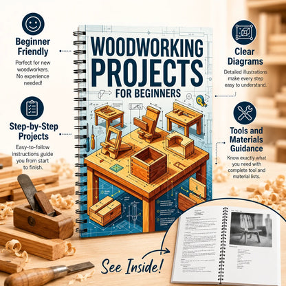 Beginner Woodworking Guide DIY Project Book Step by Step Wood Craft Manual for Adults Home Workshop Learning