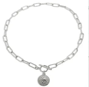 Square Pendants Delicate Stainless Steel Chain Pendant Necklace For Women Necklace - C11 Silver