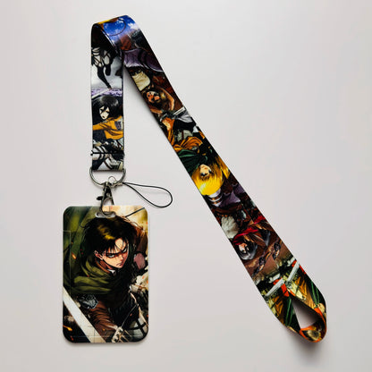 Anime Characters Card Holder Lanyards Keys Neck Strap Card Badge Keychain ID Credit Bus Card Cover Hang Rope Lariat Lanyard -