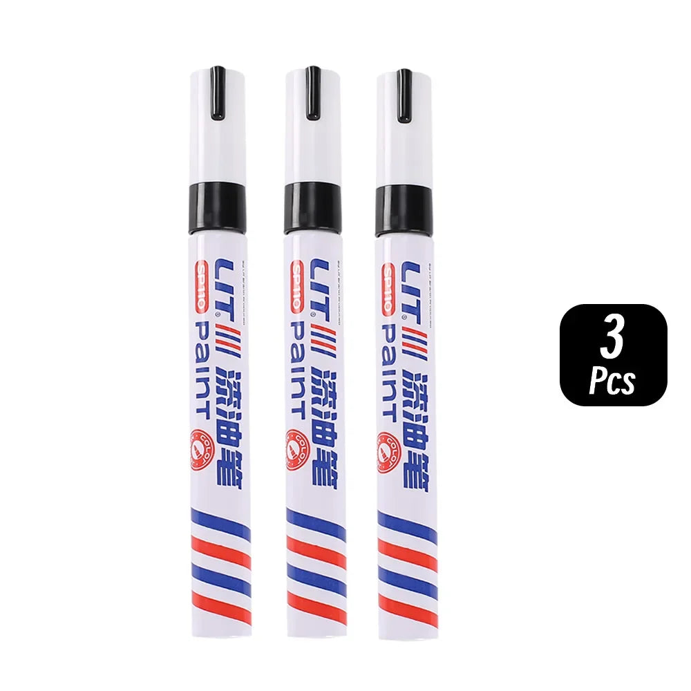 3mm 10p Colorful 8 Colors Permanent Paint Marker Waterproof White Markers tire tread rubber fabric Paint metal Paint Marker P
