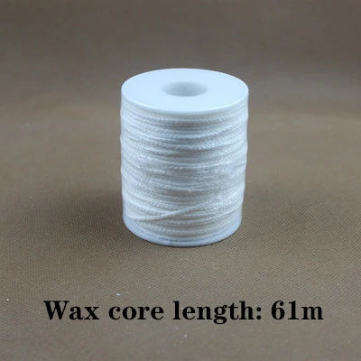 Smokeless Candle Wicks 2.6-20cm Pre-Waxed Cotton Core Wicks with Metal Sustainer Tabs DIY Handmade Candle Making Tools - 61m