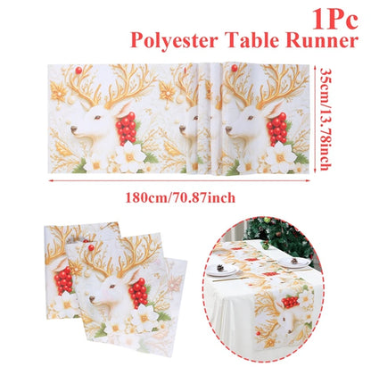 Christmas Table Runner Merry Christmas Decoration for Home Xmas Party Decor 2025 Navidad Notal Noel Ornament Happy New Year 2