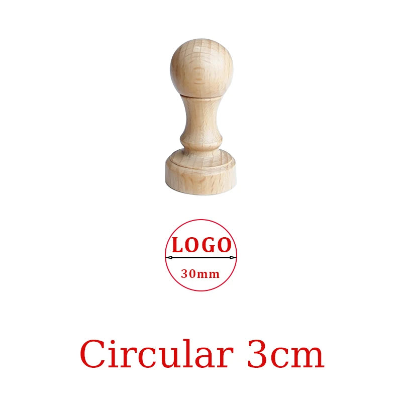 LOGO Custom Wooden Rubber Stamp Personalized Name Stamp Business Logo Customization for Office Craft DIY | Free Design - Circ