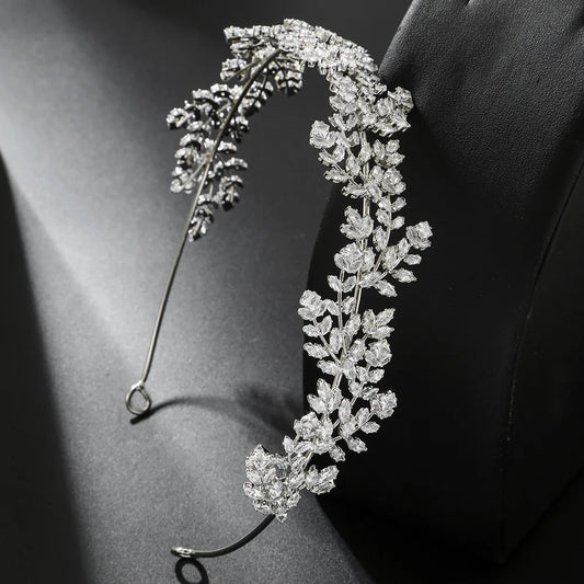 Luxury Bridal Tiara Wedding Headband Cubic Zirconia Bride Headband Tiaras And Crowns For Women Party Prom Hair Jewelry Headdr