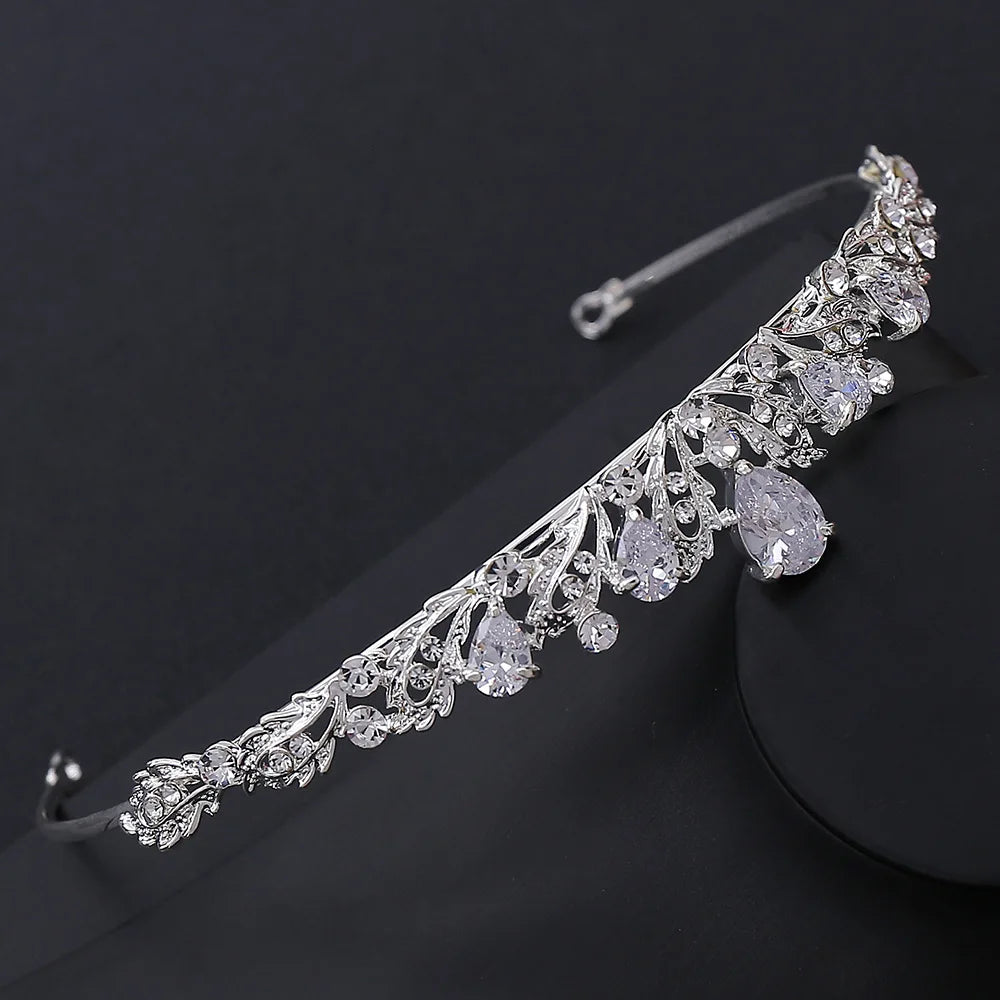 Luxury Crystal Hair Tiaras For Bride Women Prom Hairstyle Rhinestone Zircon Diadem Headband Wedding Bridal Hair Accessories