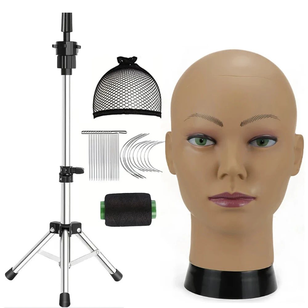 Mannequin Head With Tripod For Making Wig Hat Glasses Mask Display Cosmetology Manikin Head For Makeup Practice Wig Install K