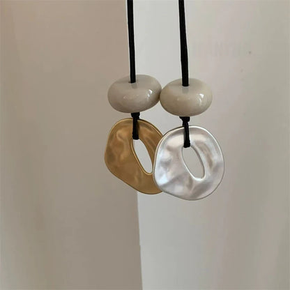 Irregular Pendant Jewelry for Women Exquisite Simple Rope Chain Long Necklace Adjustable Casual Versatile Accessories Gifts