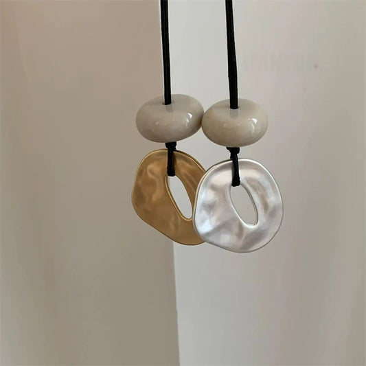 Irregular Pendant Jewelry for Women Exquisite Simple Rope Chain Long Necklace Adjustable Casual Versatile Accessories Gifts