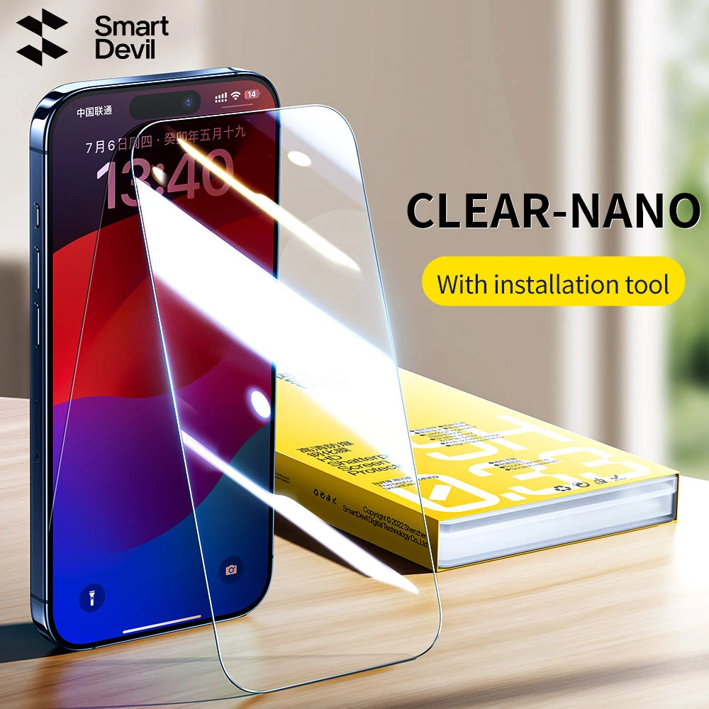SmartDevil 2/3 pcs Screen Protector HD for iPhone 17 Pro Max 17 Air 16 Anti-fingerprint Tempered Glass Film for iPhone 16 Pro
