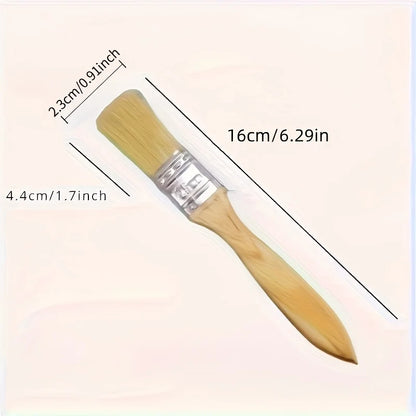 10 pig mane brushes, suitable for art, handicrafts, plastering, painting, glue application, wooden handles