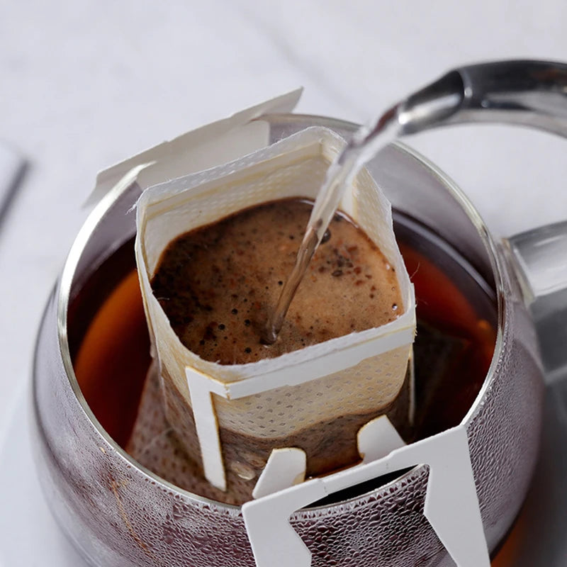 50/100 pcs Coffee Filter Bags Disposable Drip Coffee Paper Pack Portable Hanging Ear Espresso Coffee Accessories Tea Tool