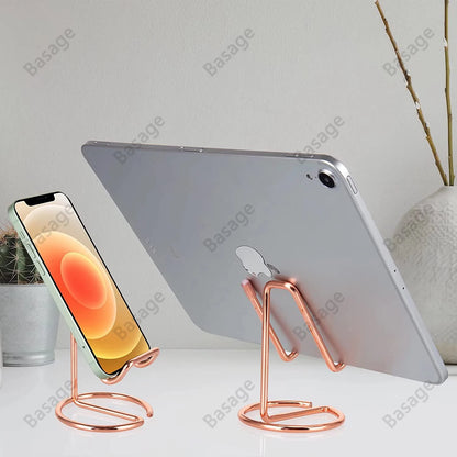 Cell Phone Stand for Desk, Business Card Holder,Cute Metal Cell Phone Stand, Metal Wire Cellphone Cradle Dock for Phone Table