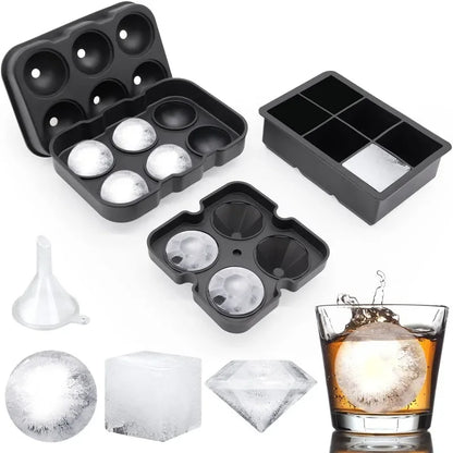 4/6/8/15Grids Silicone Ice Cube Molds Spherical Ice Cube Molds Ice Cream Ice Cube Making Machine Reusable Whiskey Ice Cube Mo