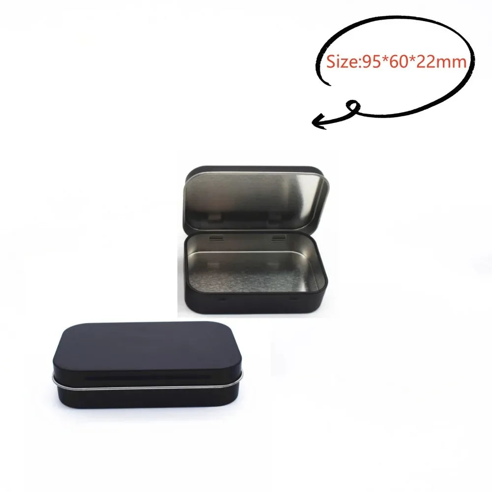 New Square Tin Storage Boxes Small Metal Storage Box Silver Jewelry Keys Coins Metal Box Tin Wedding Candy Storage Tin Can - 
