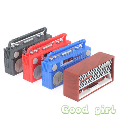 Cute 1/12 Scale Miniature Dollhouse Vintage Radio / Mini Tape-recorder Model Doll House Furniture Decoration Accessories Toy