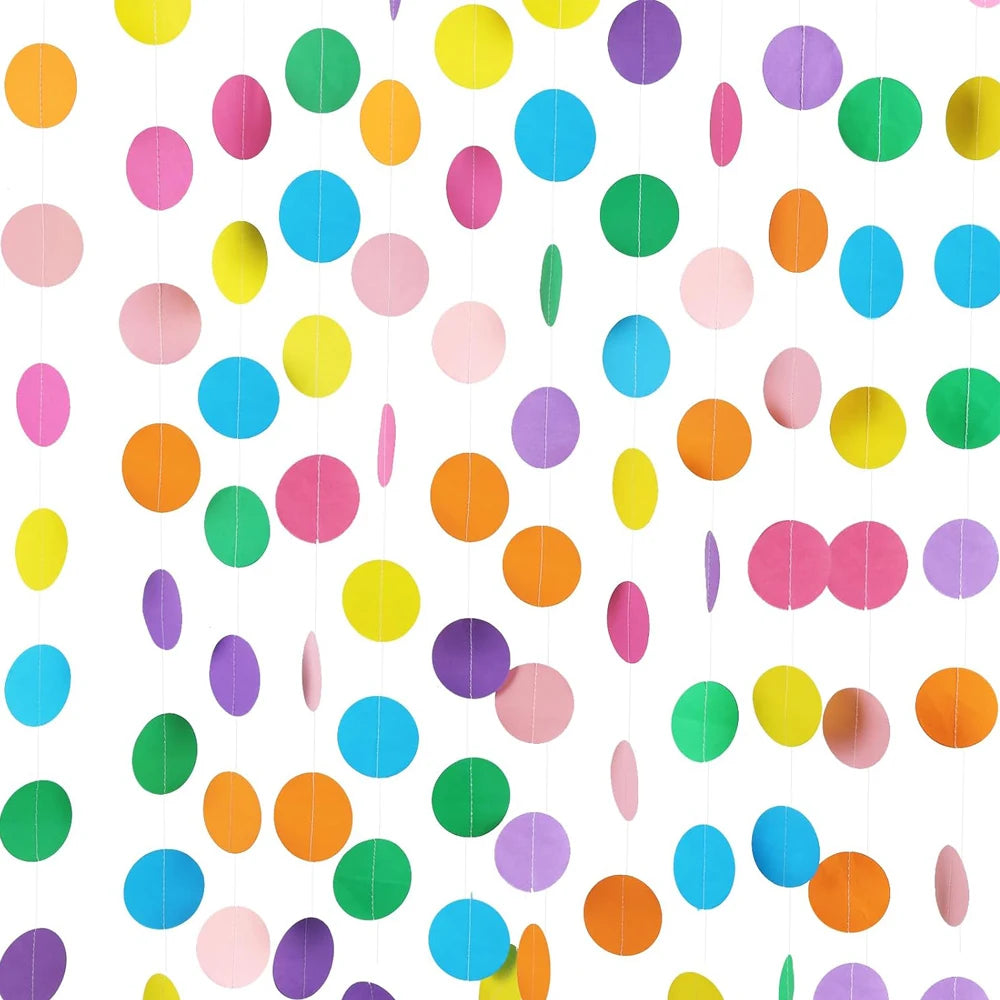 Colorful Round Birthday Banner Banners Wedding Banner for Party Home Wall Hanging Decoration Baby Shower Favors