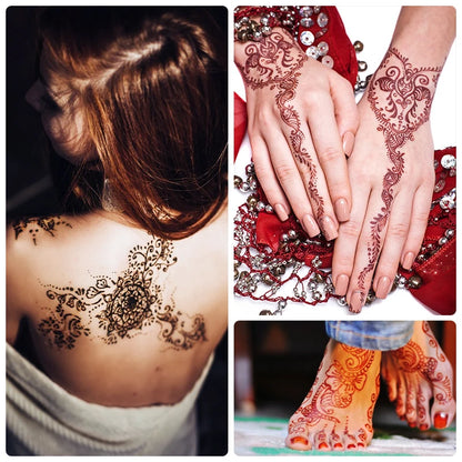 pure natural organic brown henna cream, brown henna tattoo cream, temporary tattoo, henna tattoo cream semi-permanent he