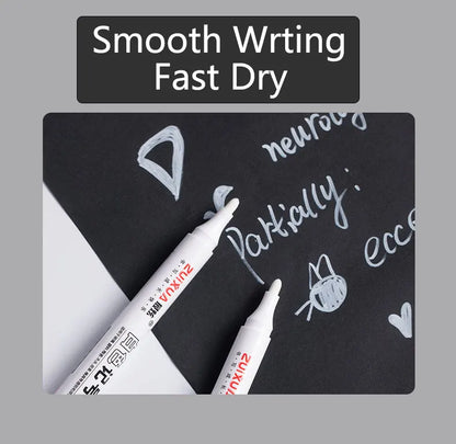 1/3/5 Pcs White Marker Pens 2.0mm Oily Waterproof White Gel Pen DIY Graffiti Sketching Markers Stationery Wrting School Suppl