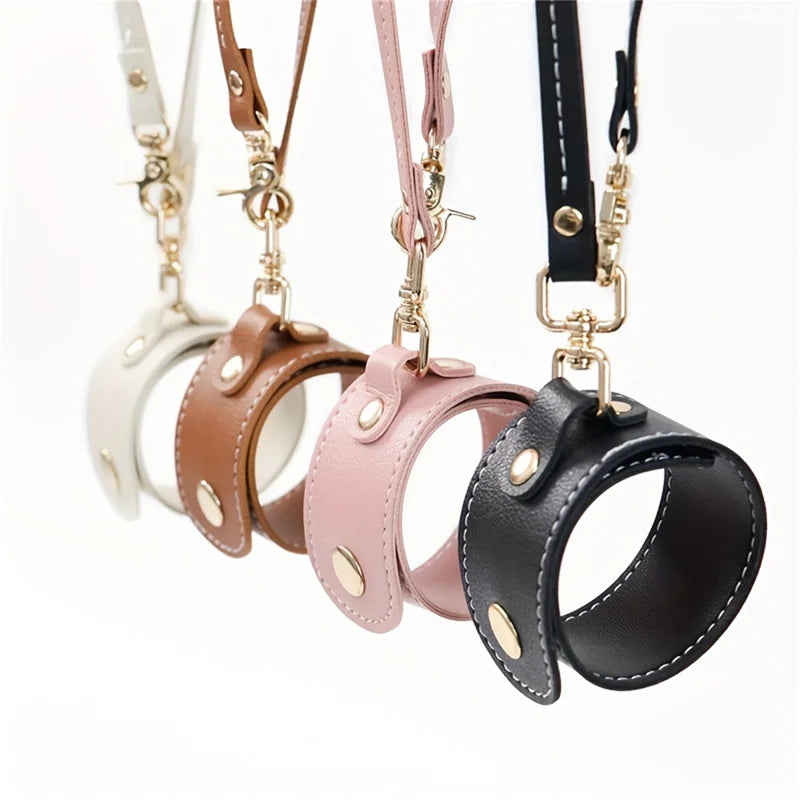 Vintage Leather Glove Holder Strap With Clasp Leather Towel Holder For Handbag Glove Strap For Hat Outdoor Camping Women