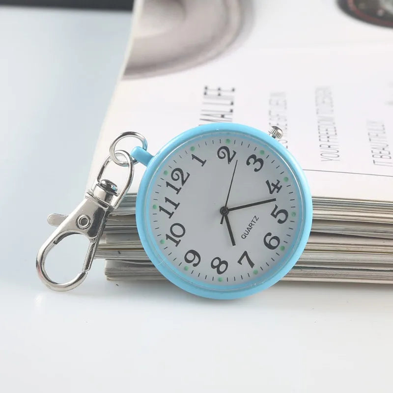 New Tiny Cute Quartz Pocket Watch with Keyring Men Women Quartz Watch for Nurses Doctors Students Minimalist Watches Child Gi