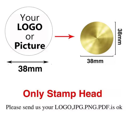 Custom Brass Wax Seal Stamp Personalized LOGO 25/30/40/50mm Round/Square Wax Sealing Head For Wedding Invitation Card Decor S