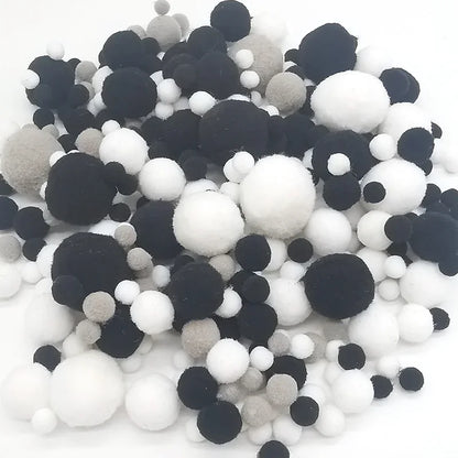 8-30mm Pom poms Multi-Colored Pompoms Soft Fluffy Puff Pompom Balls for Kid DIY Creative Craft Wedding Decor Sewing Supplies 