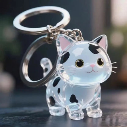 New Cat Hair Storage Keychain Bag Pendant Transparent Pet Fur Keepsake Capsule Souvenir Collection Gift Decoration Accessorie