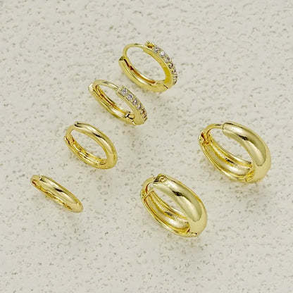 3 Pairs Stainless Steel Crystal Zirconia Hoop Earrings for Women Trendy Simple Gold Plated Circle Punk Earrings Piercing Jewe