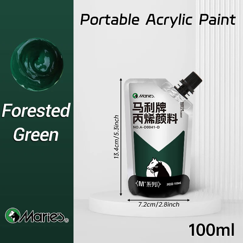 100ml Marie's Acrylic Paint,Assorted Colors,Waterproof,Pigments for DIY Craft,Rock,Wood,Professional Pigments for Adults,Arti