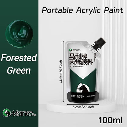 100ml Marie's Acrylic Paint,Assorted Colors,Waterproof,Pigments for DIY Craft,Rock,Wood,Professional Pigments for Adults,Arti