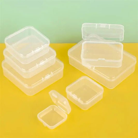 10pcs Plastic Box Rectangular Box Translucent Box Packing Box Storage Box Dustproof Solid Strong Jewelry Storage Case Contain