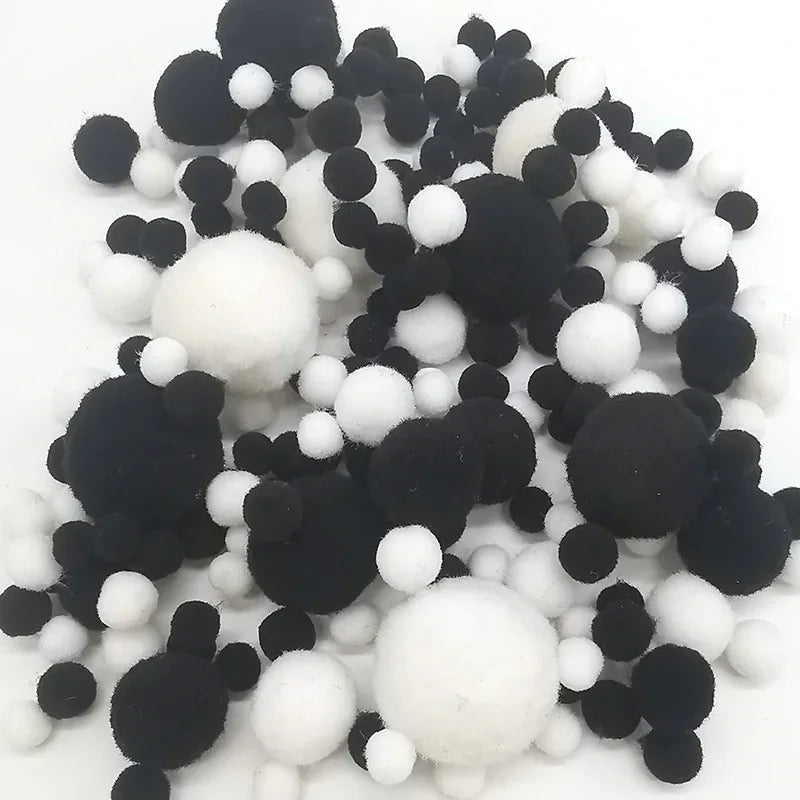 8-30mm Pom poms Multi-Colored Pompoms Soft Fluffy Puff Pompom Balls for Kid DIY Creative Craft Wedding Decor Sewing Supplies 