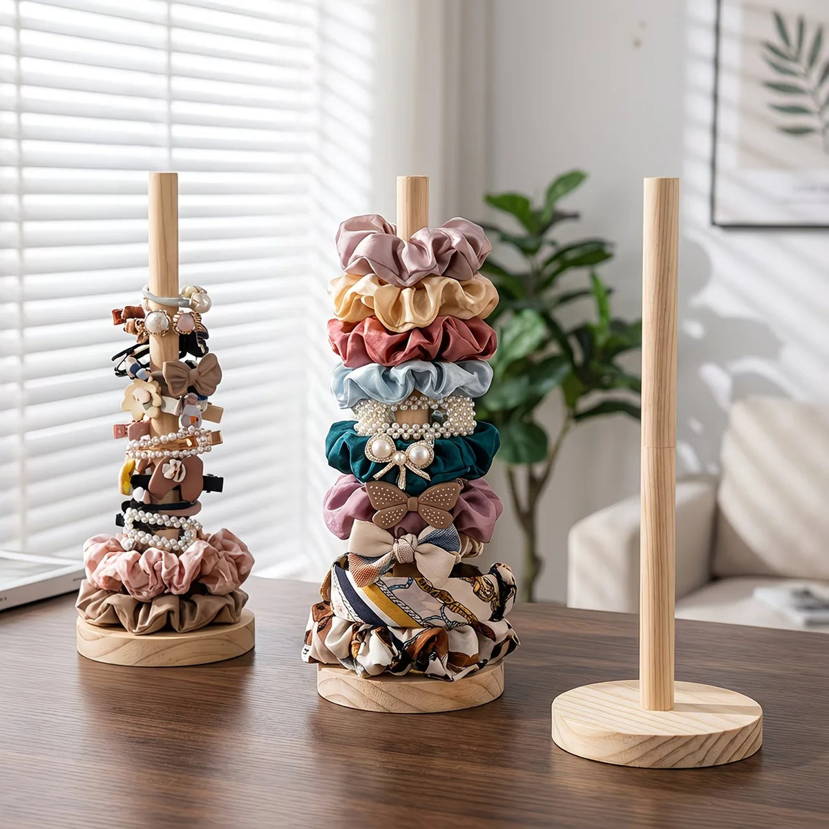 Wooden Hair Band Holder Children Rubber Band Hair Rope Accessories Storage Rack Display Shelf For Living Room Easy To Assembl