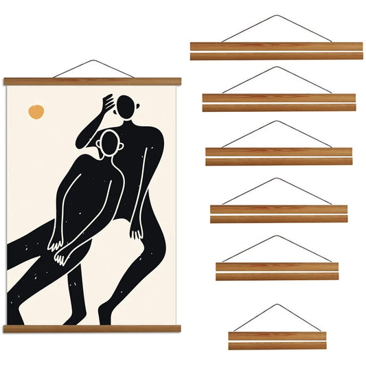 21-100 cm Teak Pine Wood Magnetic Painting Frame Wood Photo Frame Painting Canvas Poster Frame Canvas Frame Art Hanger Christ