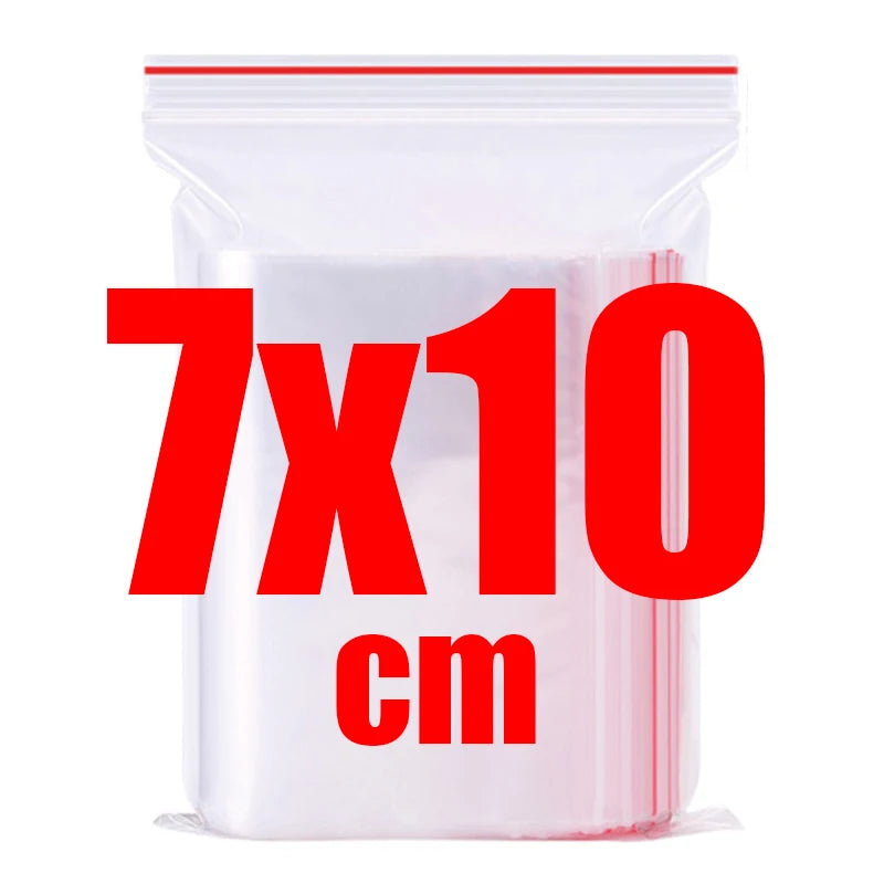 500/100pcs Self Sealed Bags Plastic Storage Bag for Jewelry Food Pills Transparent Zipper Storage Bag Package Pouches