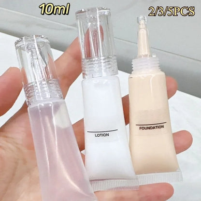 5/3/1PCS 10ML Cosmetic Soft Tubes Sunscreen Cream Lotion Liquid Foundation Refillable Bottles Travel Portioning Bottling Sque