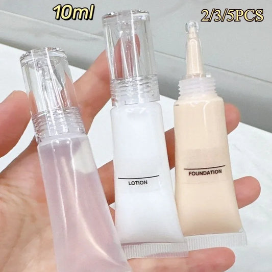 5/3/1PCS 10ML Cosmetic Soft Tubes Sunscreen Cream Lotion Liquid Foundation Refillable Bottles Travel Portioning Bottling Sque