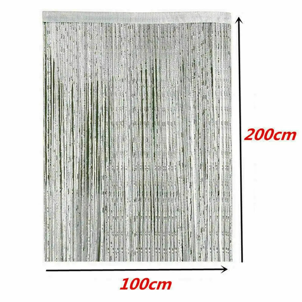 IPCS Tassel Window Curtains Shining Screen Panel Hanging Beaded Curtains Glitter String Curtain Door Fly Screen Party Decorat