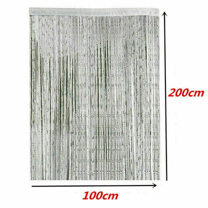 IPCS Tassel Window Curtains Shining Screen Panel Hanging Beaded Curtains Glitter String Curtain Door Fly Screen Party Decorat