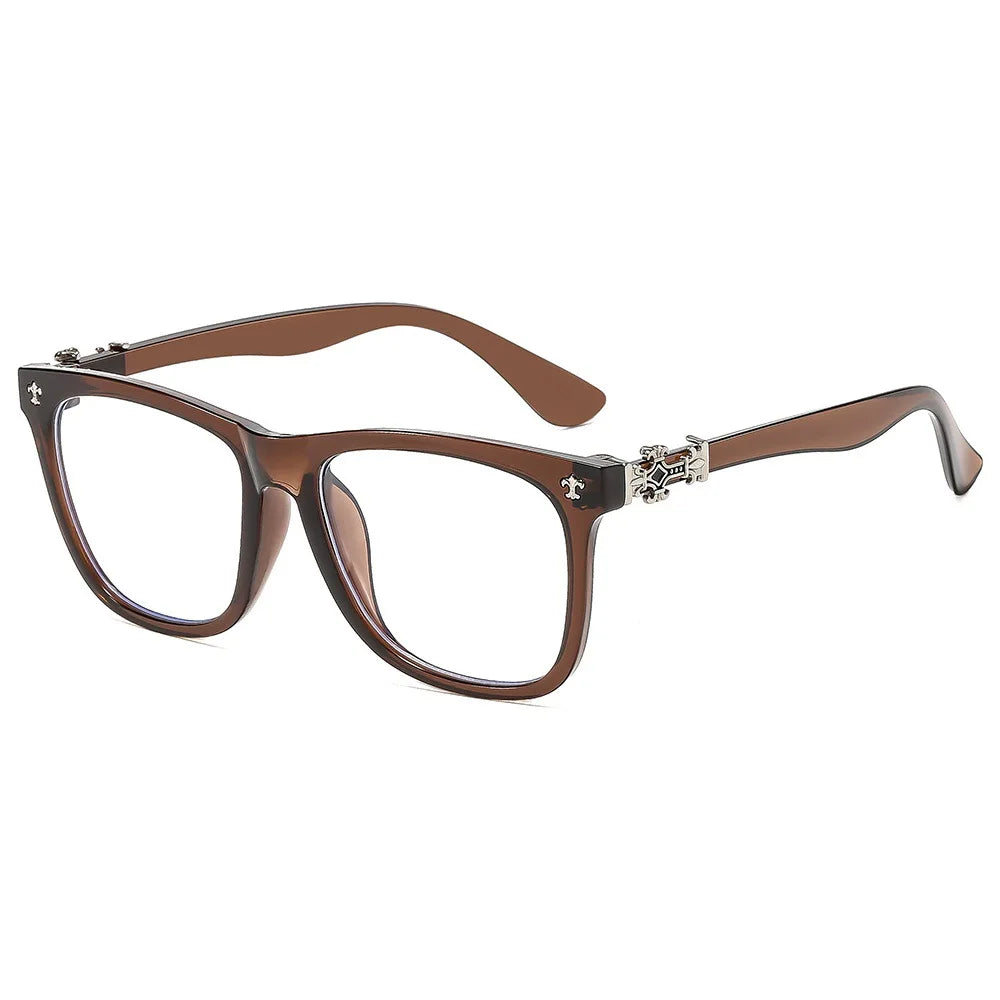 Fashion Glasses Frame Women Anti Blue Light Men Square Eyeglasses Vintage Prescription Eyewear - C6