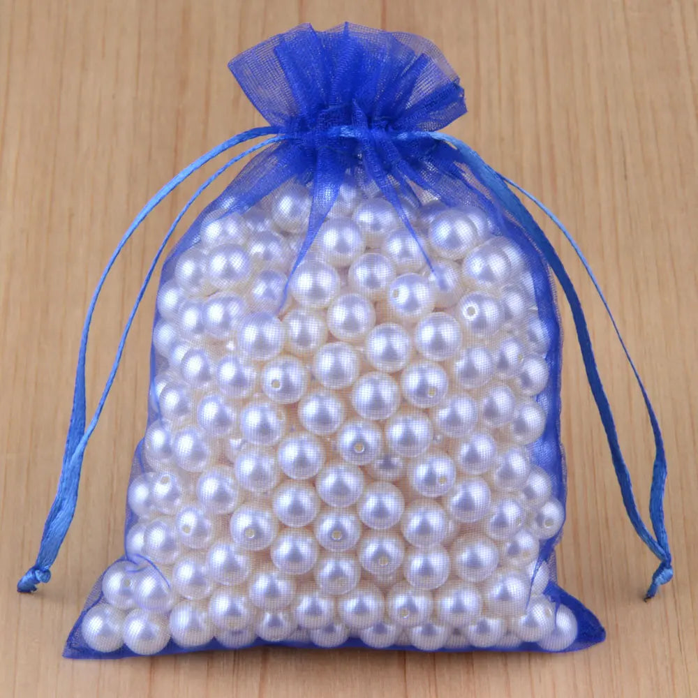 100pcs 24 Colors Jewelry Packaging Bag 5*7 7*9 9*12 10*15cm Organza Bags Gift Storage Wedding Drawstring Pouches Wholesales -