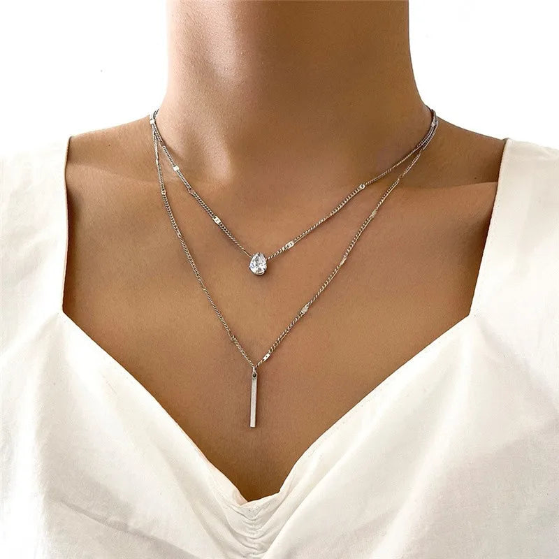 Vintage Necklace on Neck Gold Color Chain Women's Jewelry Layered Accessories for Girls Aesthetic Gifts Fashion Pendant 2025 