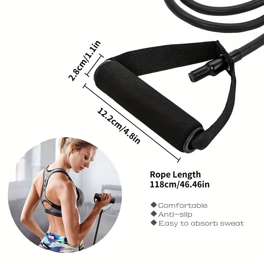 1pc 4-Level Resistance Bands with Handles for Home Workouts and Strength Training - Perfect for Yoga, Pilates,and fitness equ