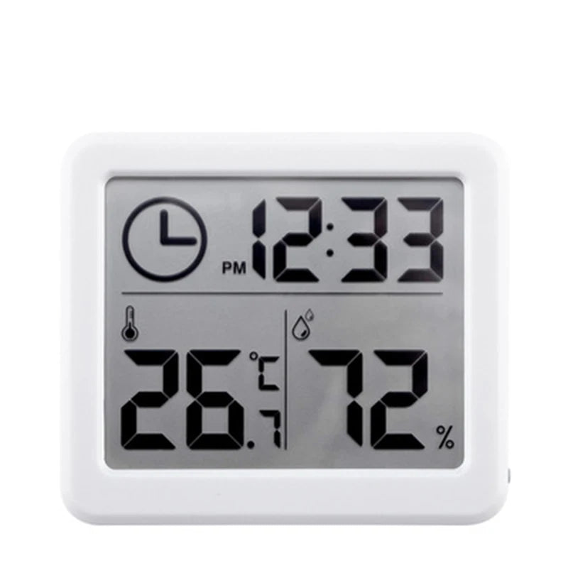 Digital Clock Desk Clock with Temperature Humidity Wall Clocks for Home Kitchen Office Desk Decorations NIDITON - White with 