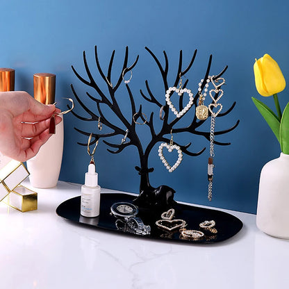 Jewelry Display Stand Tray Tree Storage Racks Earrings Necklaces Rings Jewelry Boxes Case Desktop Organizer Holder Make Up De