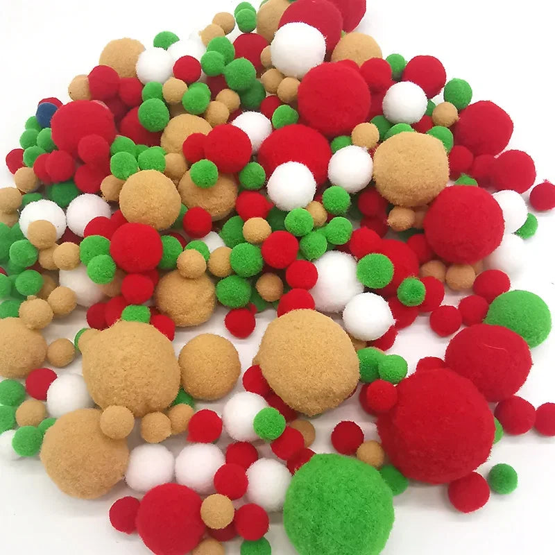 8-30mm Pom poms Multi-Colored Pompoms Soft Fluffy Puff Pompom Balls for Kid DIY Creative Craft Wedding Decor Sewing Supplies 