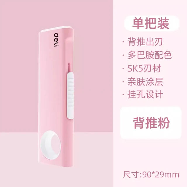 Deli Mini Retractable Utility Knife,Pocket Size SK5 High Carbon Steel Blade Carton Carboard Box Opener Tool Perfect for DIY,W